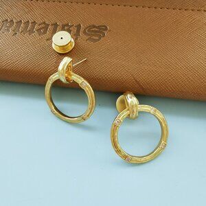 Astor Doorknocker - Julie Vos 24K gold plate Hoop Earrings